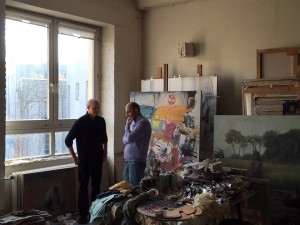 In compagnia dell'artista  Christian Grosskopf all'interno del suo atelier a Berlino